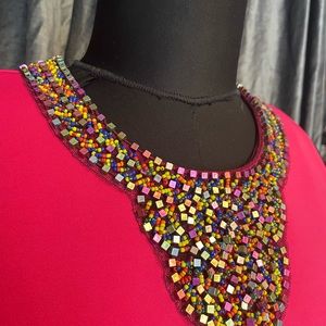 Boston Proper Embellished Scuba Dress